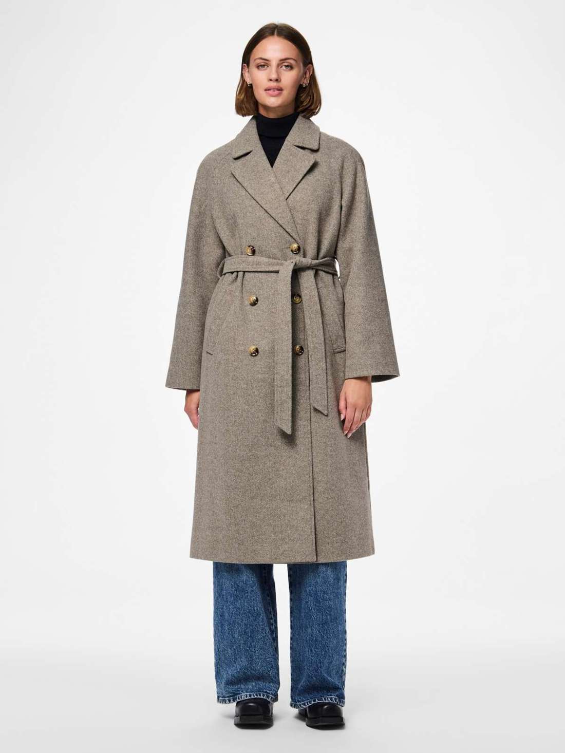 Длинное пальто PCMARBEL LONG COAT NOOS