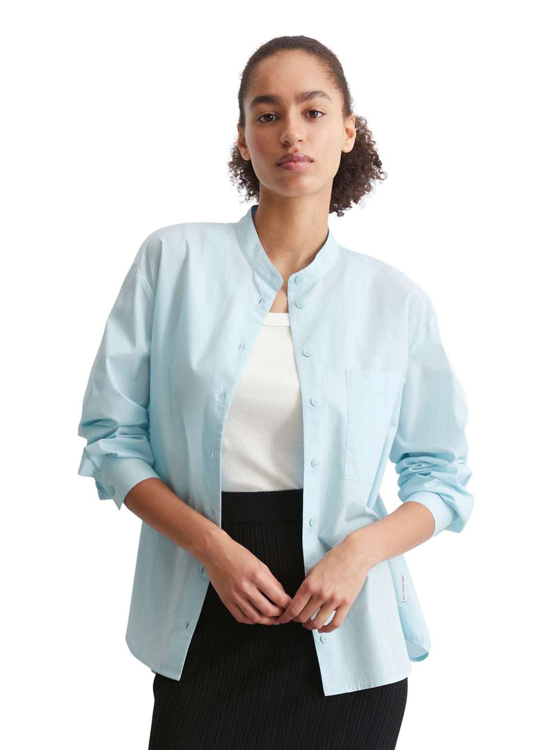 Блузка с длинными рукавами aus softem Popeline