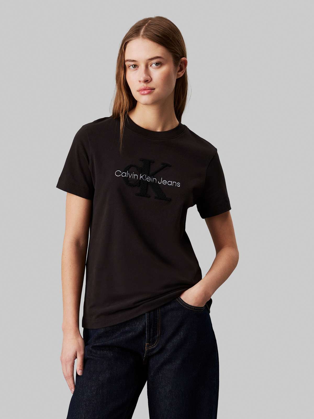 Футболка с вышивкой логотипа CHENILLE MONOLOGO REGULAR TEE