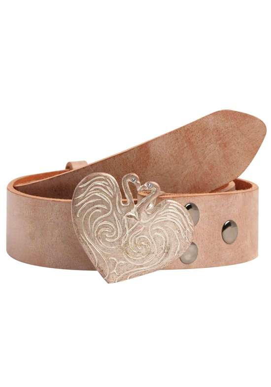 Кожаный ремень со сменной застежкой. Flamingoherz Rosa Kristall