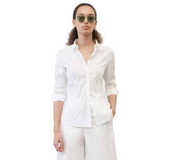 Рубашка-блузка Blouse, kent collar, long sleeved, slim fit, classic style,