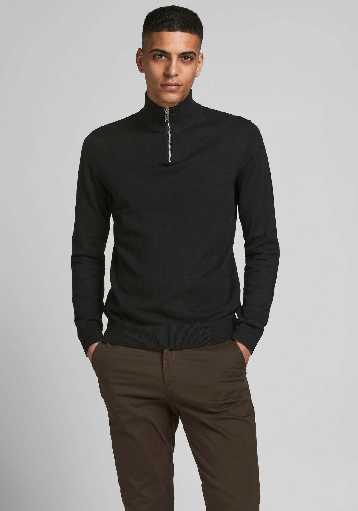 Свитер с круглым вырезом EMIL KNIT HALF ZIP