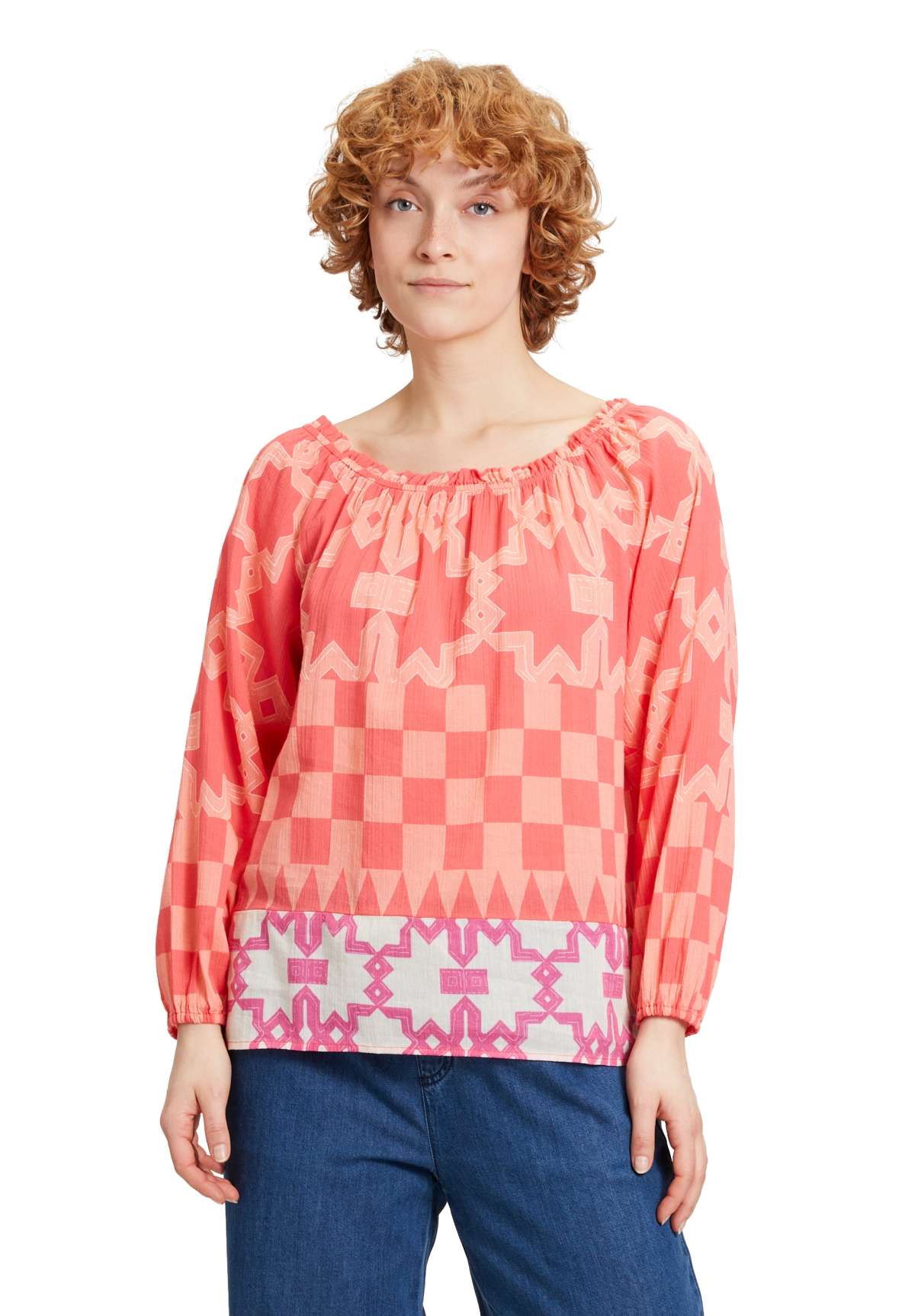 Кармен блузка Carmenbluse mit Muster