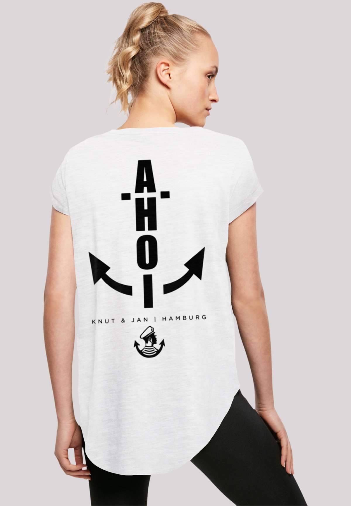 футболка Damen Long T-Shirt Ahoi Anker Knut & Jan Hamburg