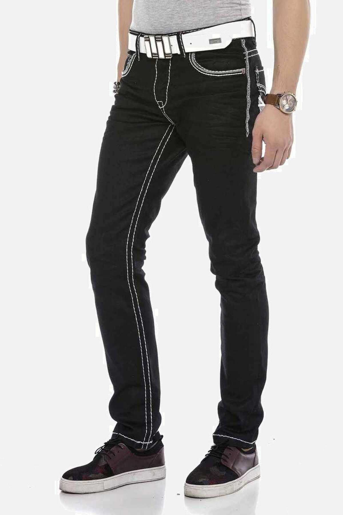 Прямые джинсы с контрастными швами. Jeans