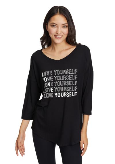 рубашка с рукавом 3/4 Oversize-Shirt mit V-Ausschnitt