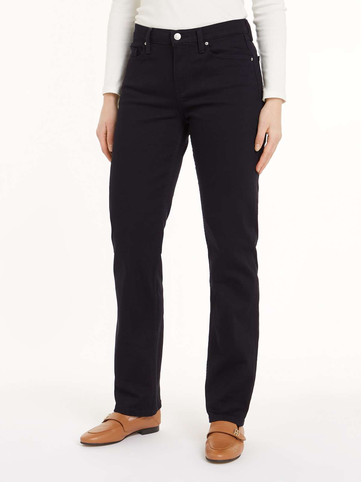 Прямые джинсы с логотипом Tommy Hilfger CLASSIC STRAIGHT RW STAY BLACK