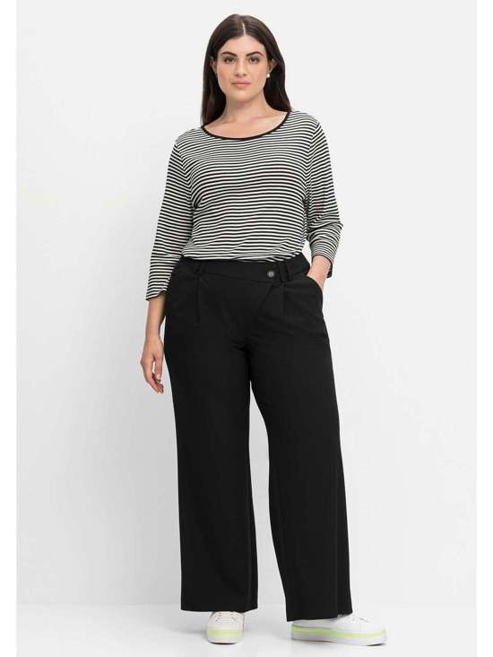 Тканевые брюки с асимметричной застежкой. Große Größen«, »Die Weite