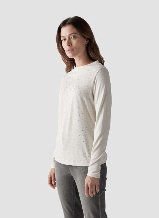 Рубашка с принтом Elegantes Langarmshirt mit Glitzerakzenten