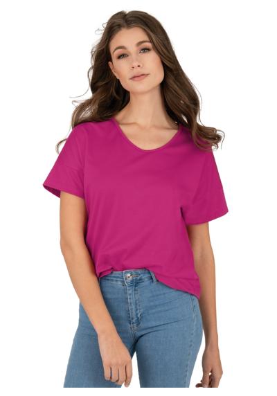 футболка TRIGEMA Oversized T-Shirt mit V-Ausschnitt