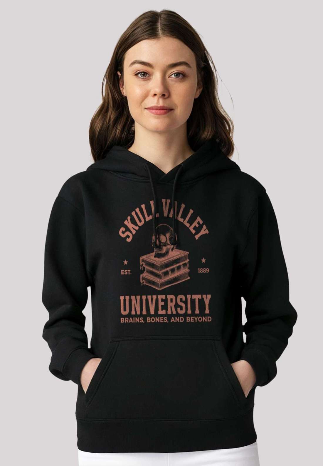 Толстовка с капюшоном Halloween University skull valley