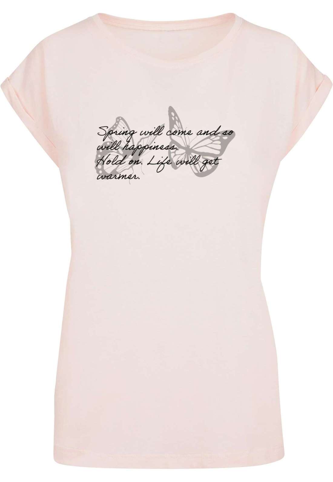 футболка Damen Ladies Spring Saying Extended Shoulder Tee