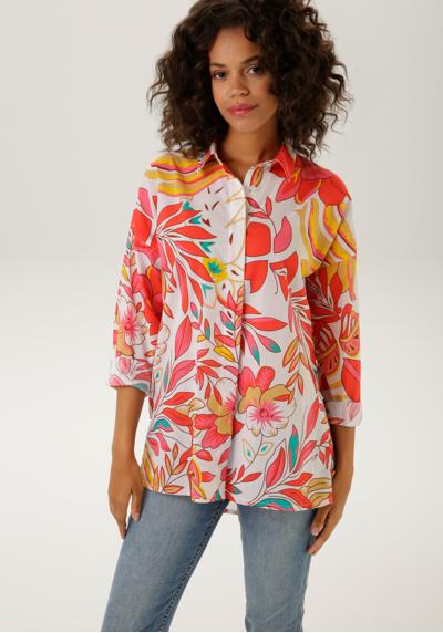 Блузка-рубашка в тропическом стиле с принтом в виде листьев и цветов - НОВАЯ КОЛЛЕКЦИЯ