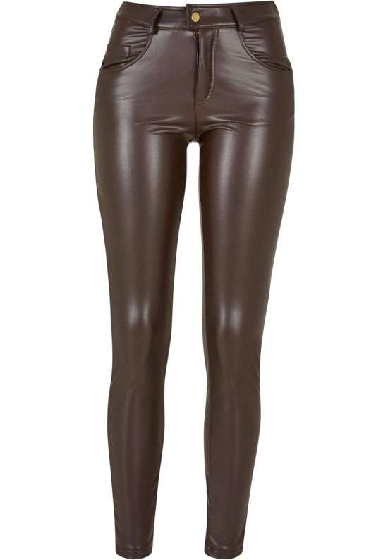 Тканевые брюки Urban Classics Damen Ladies Mid Waist Synthetic Leather Pants