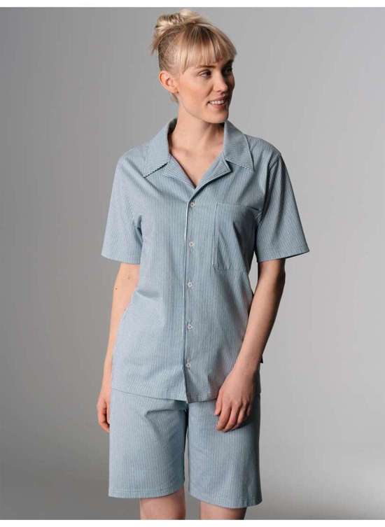 Пижамы TRIGEMA Eleganter kurzer Schlafanzug mit Kragen und Knopfleiste