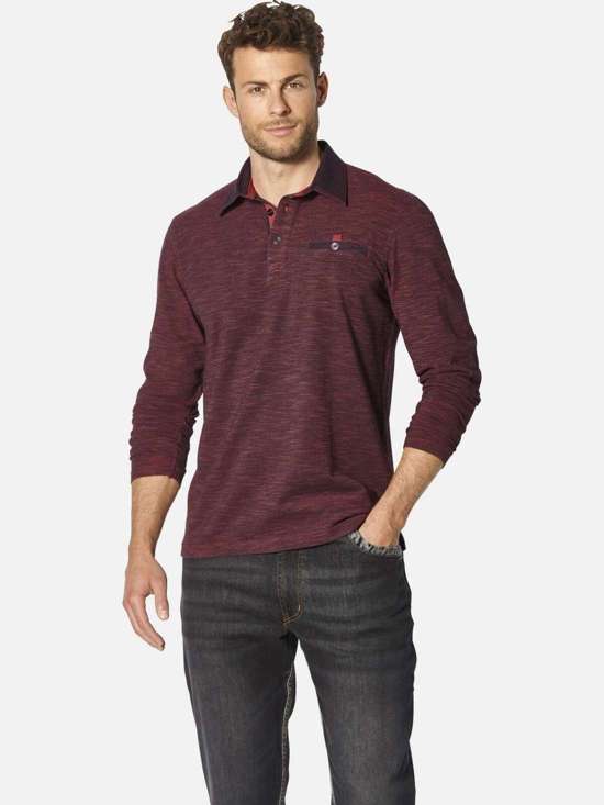 Рубашка-поло с длинными рукавами и разрезами по бокам Langarm-Poloshirt ZUPATERRI