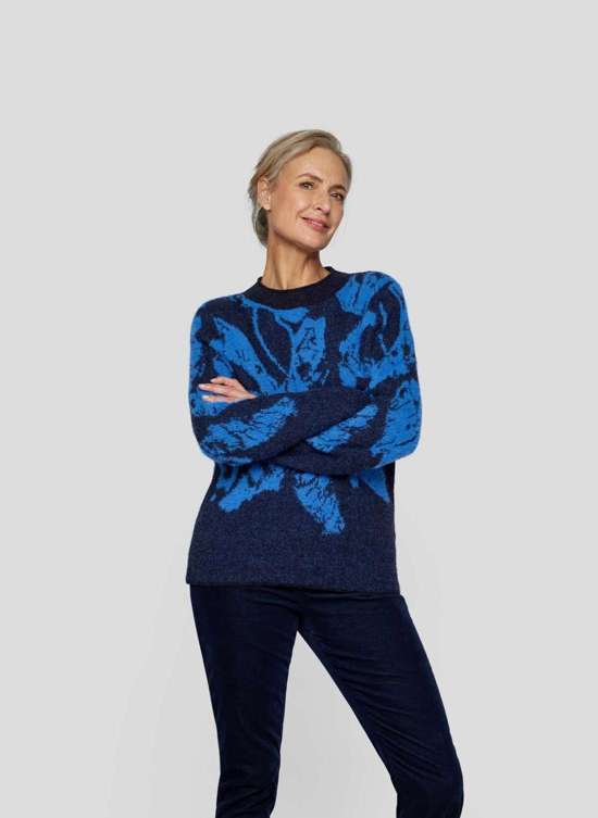 Вязаный свитер Pullover mit floralem Jacquardmuster