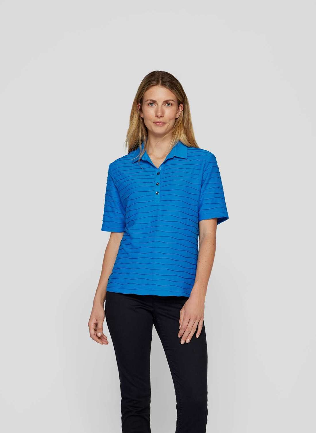 Рубашка с принтом Polo-Shirt mit Wellenstruktur