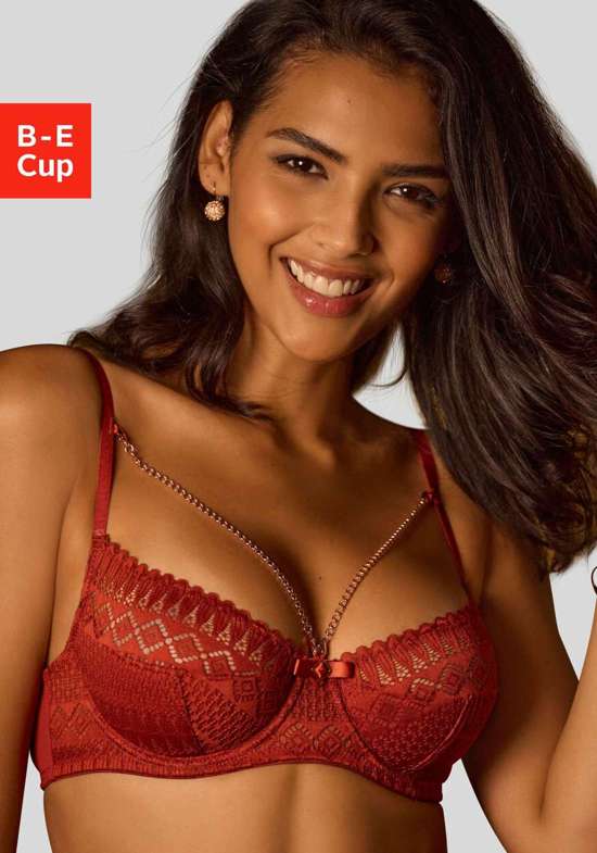 Бюстгальтер-балкон на косточках со съемной цепочкой. Nina