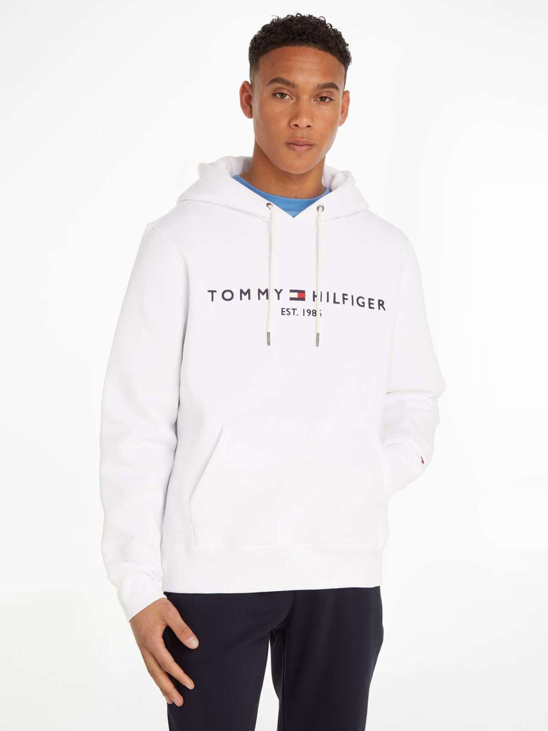 Толстовка с капюшоном и карманом-кенгуру. TOMMY LOGO HOODY