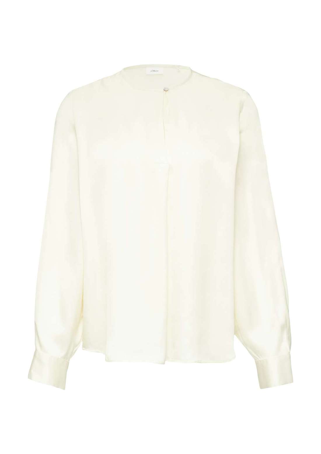 Атласная блузка с манжетами на рукавах