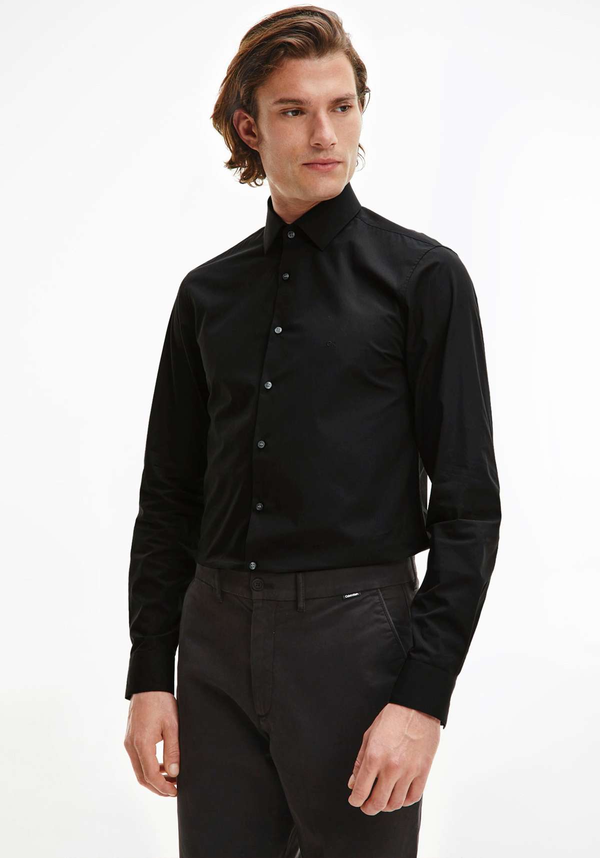 Деловая рубашка с воротником «Кент» POPLIN STRETCH SLIM SHIRT