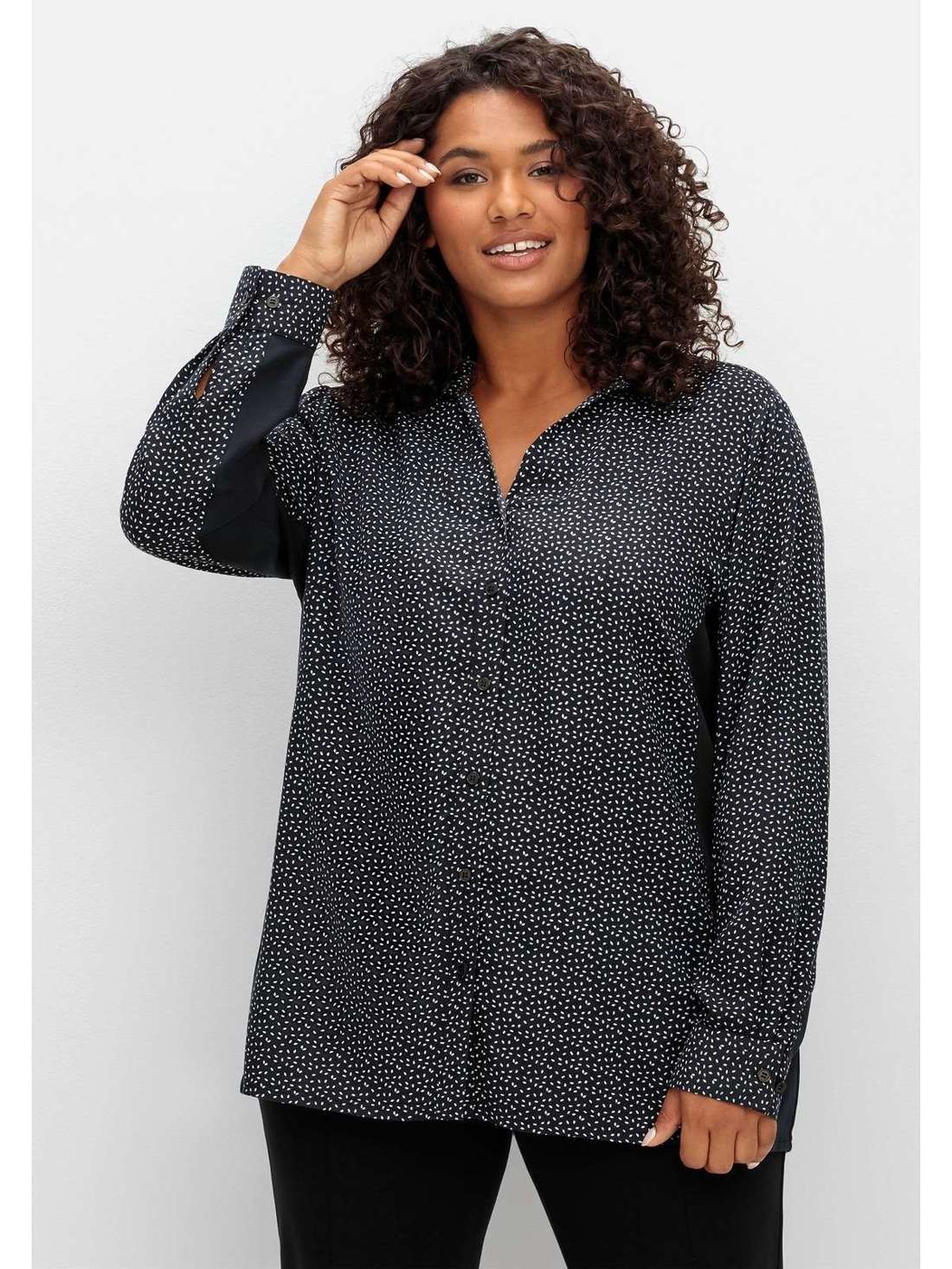 Блузка с принтом и эластичными вставками Große Größen