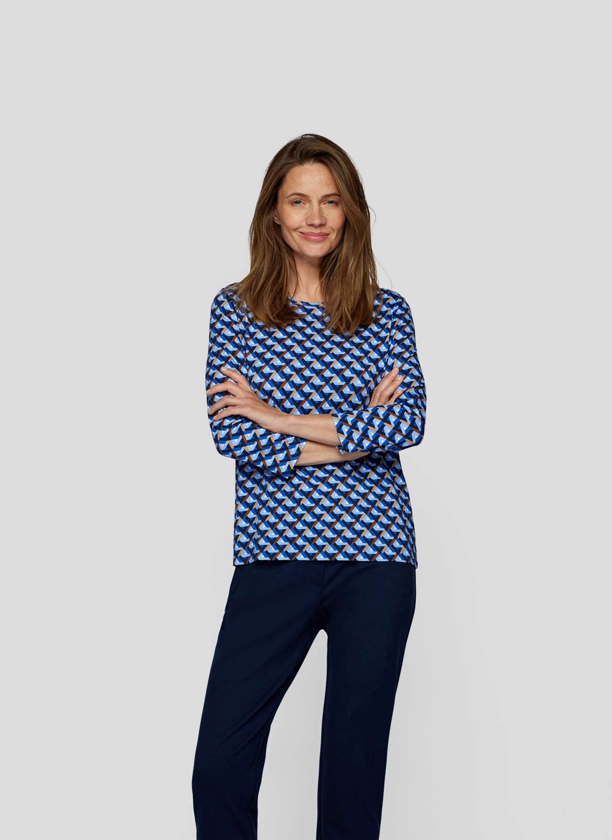 Рубашка с принтом Gemustertes Shirt mit 3/4-Armeln
