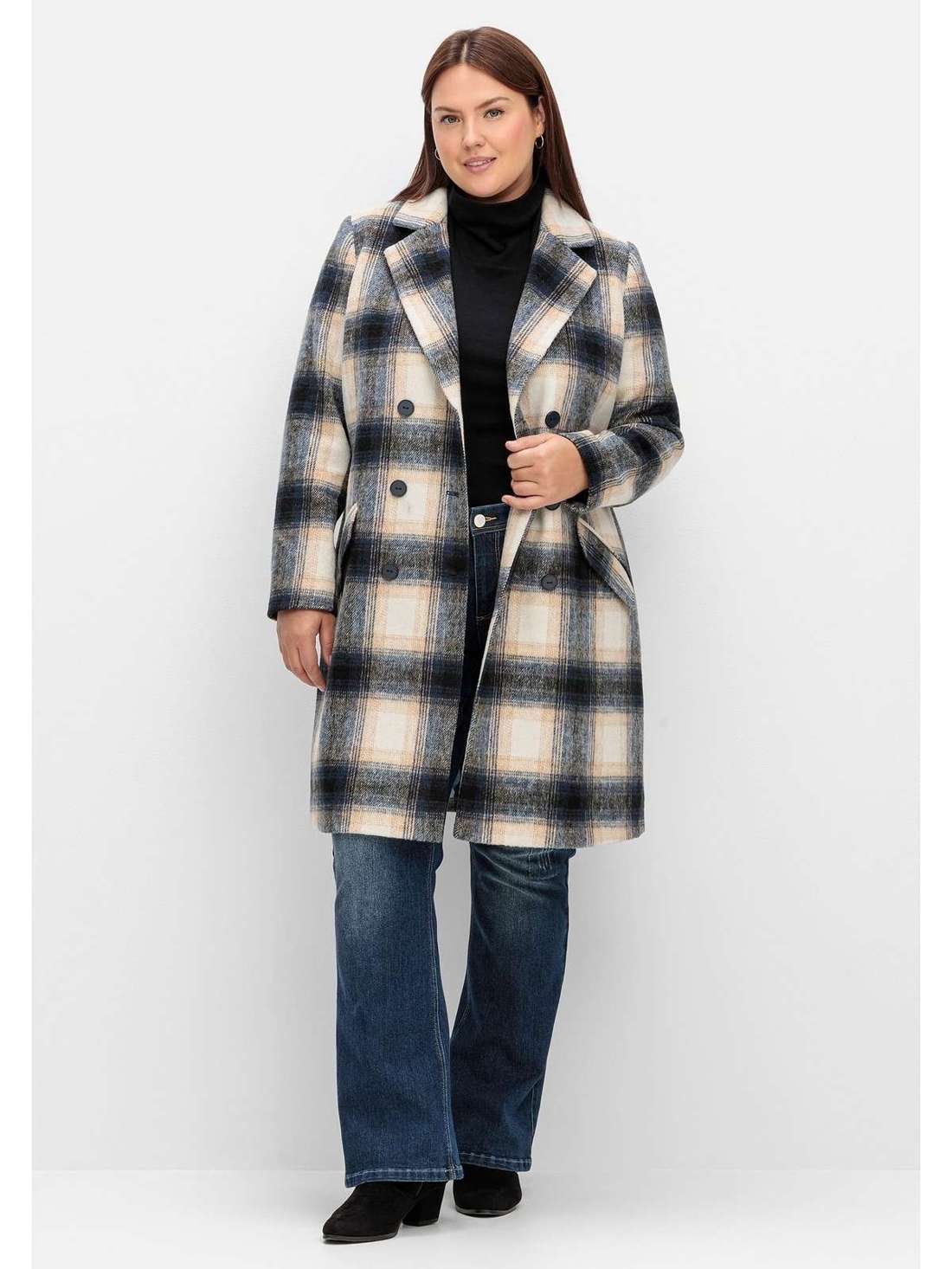 Короткое пальто с содержанием шерсти Große Größen