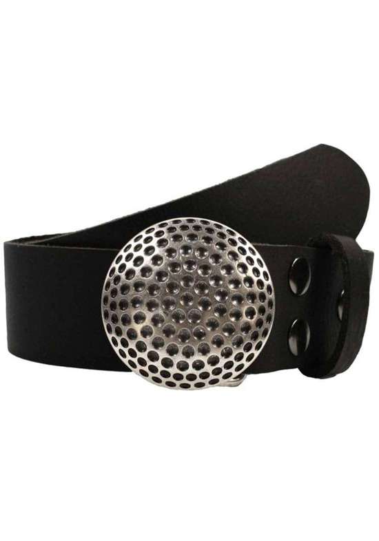 Кожаный ремень со сменной застежкой. Golfball Silber