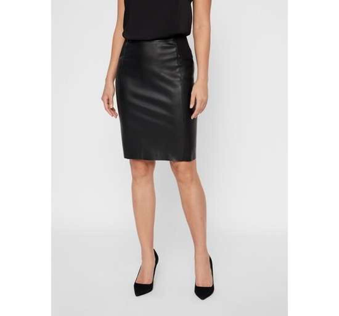 Юбка из искусственной кожи VMBUTTERSIA HW COATED SKIRT NOOS