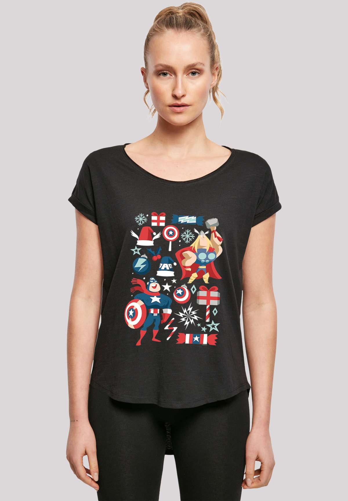 футболка Marvel Thor And Captain America Christmas Day