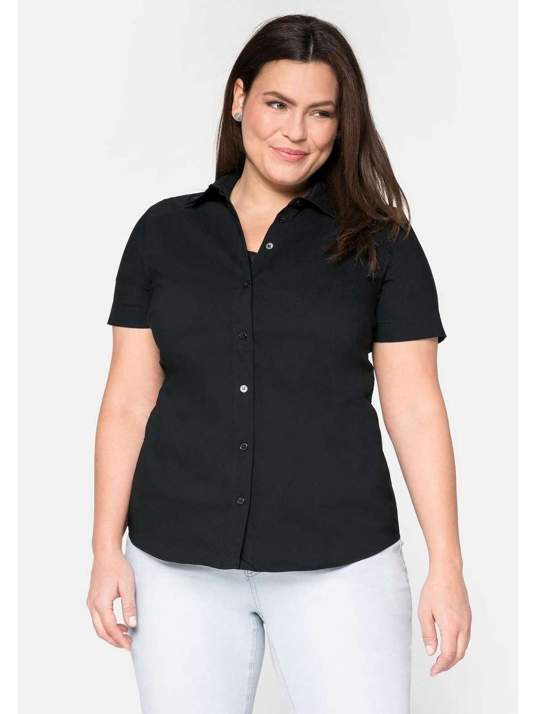 Блузка-рубашка с эластичным наполнением Große Größen