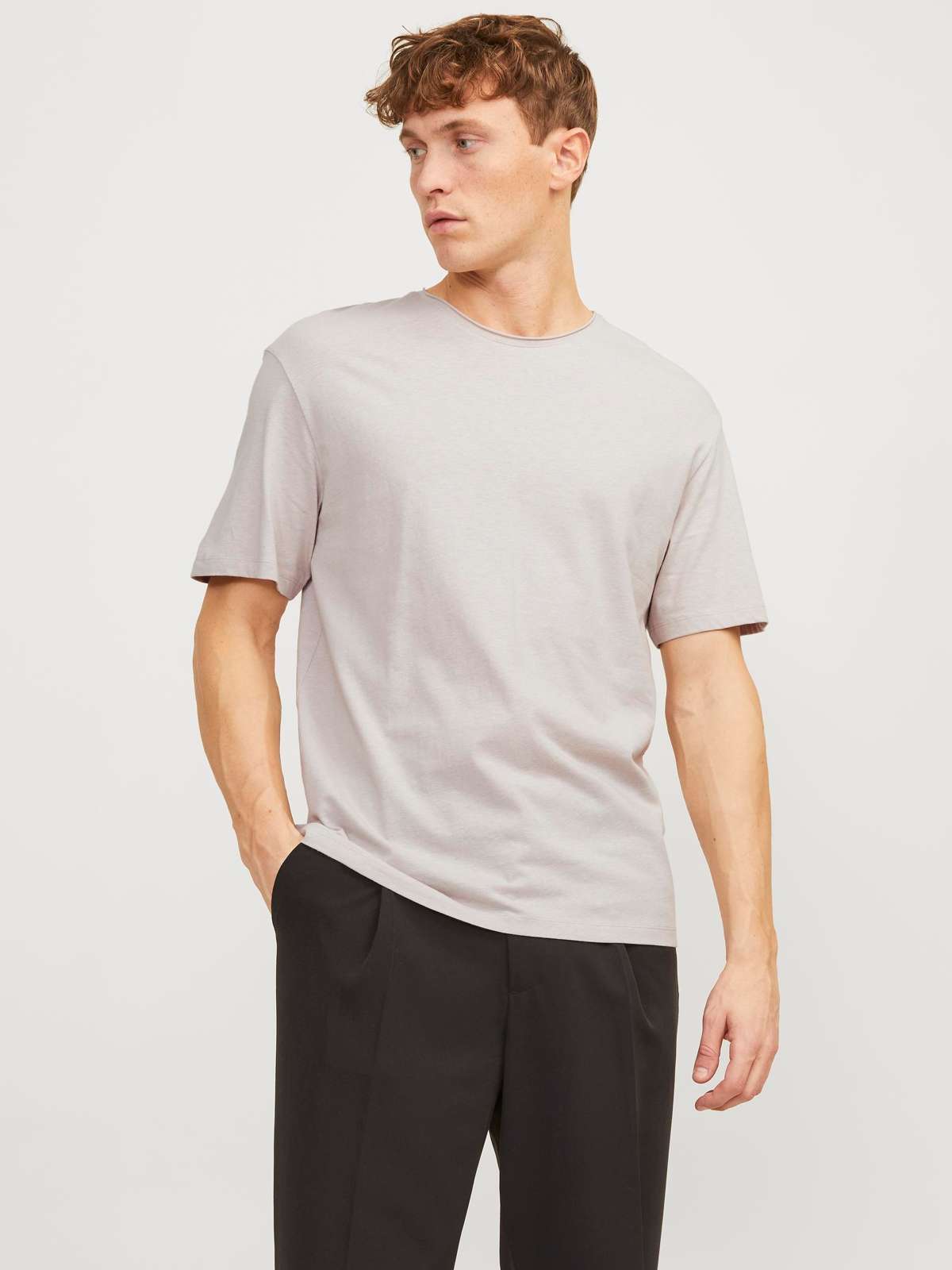 футболка JJESUMMER LINEN TEE SS O-NECK LN