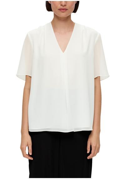 Блузка-рубашка с инкрустированными складками спереди