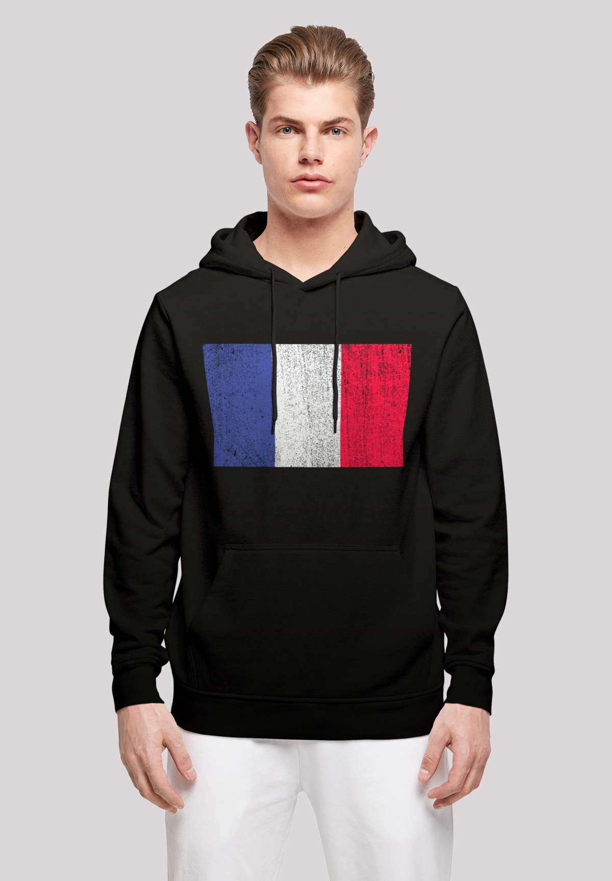 Толстовка с капюшоном France Frankreich Flagge distressed