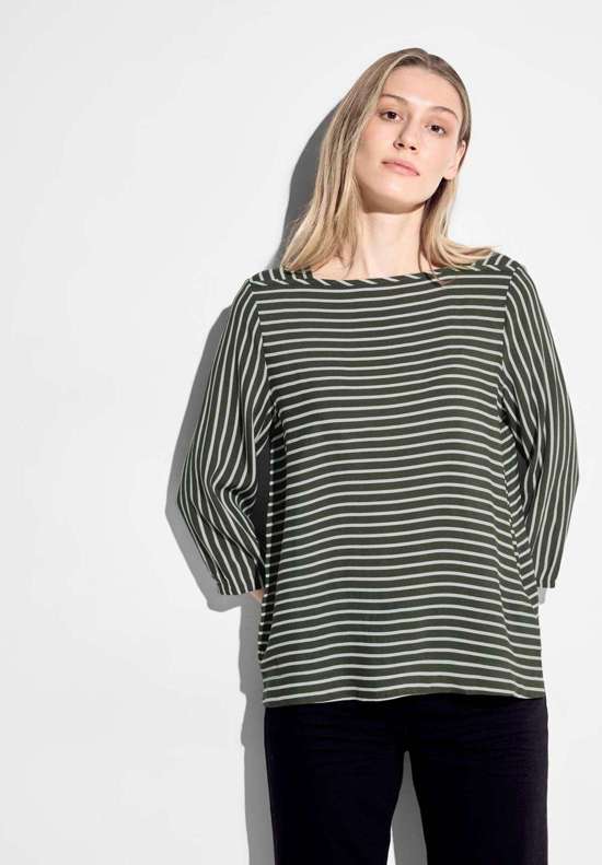 Блузка-рубашка с рукавами 3/4