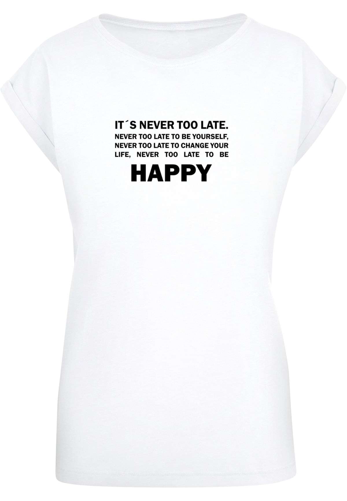 футболка Damen Ladies Never Too Late Extended Shoulder Tee