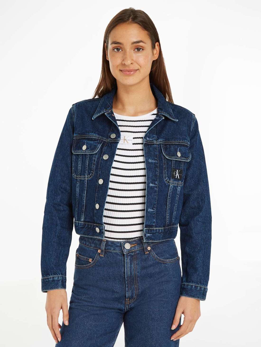 Джинсовая куртка с нашивкой-логотипом CROPPED 90`S DENIM JACKET