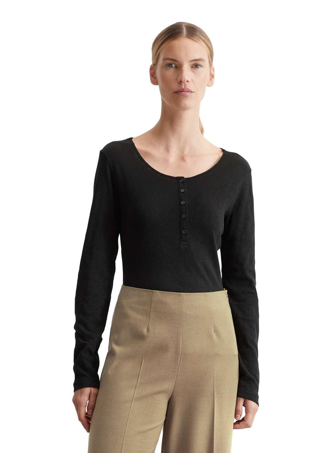 Рубашка с длинным рукавом mit kurzer Knopfleiste