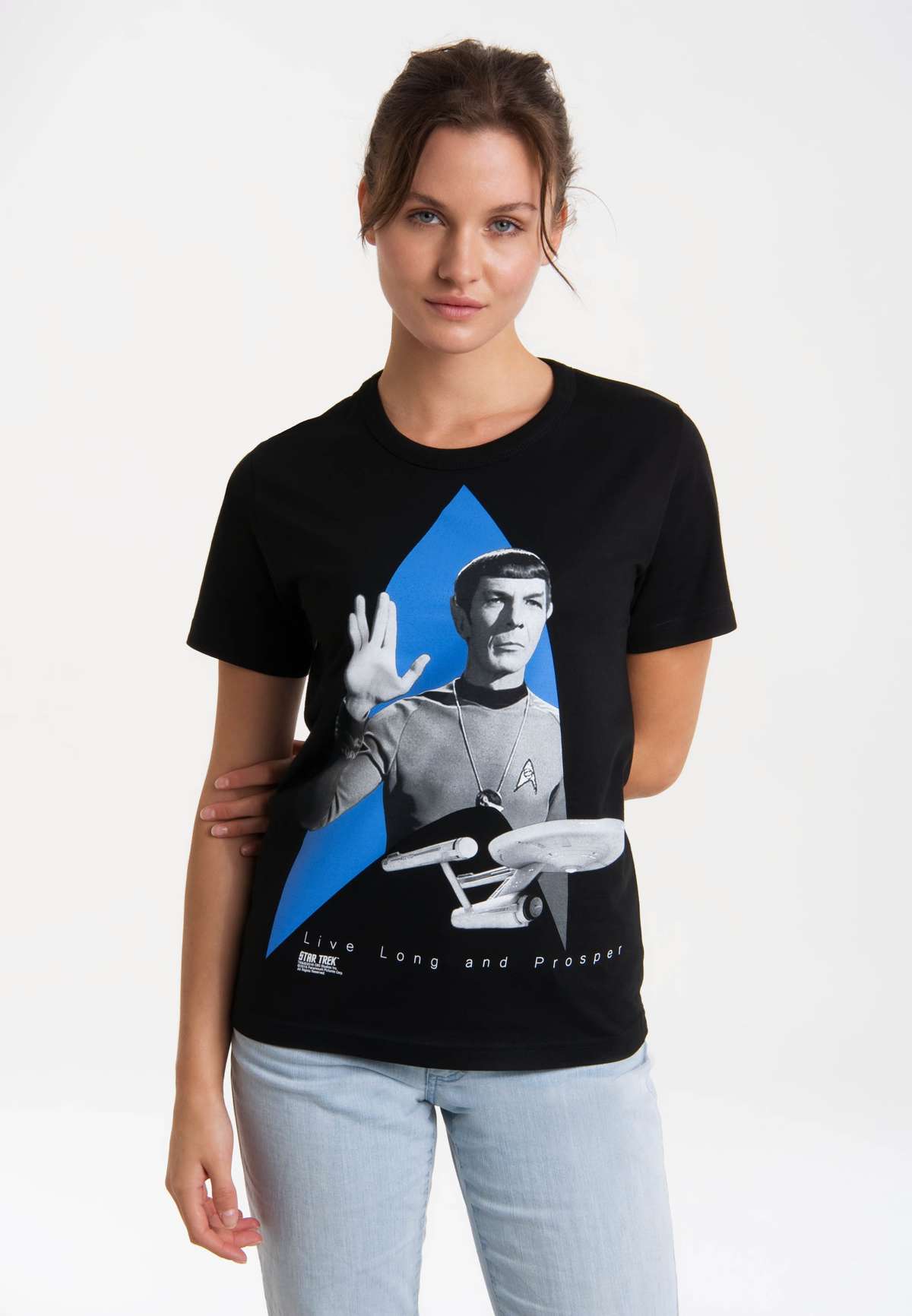 Футболка с лицензионным принтом Star Trek - Spock, Logo, USS Enterprise