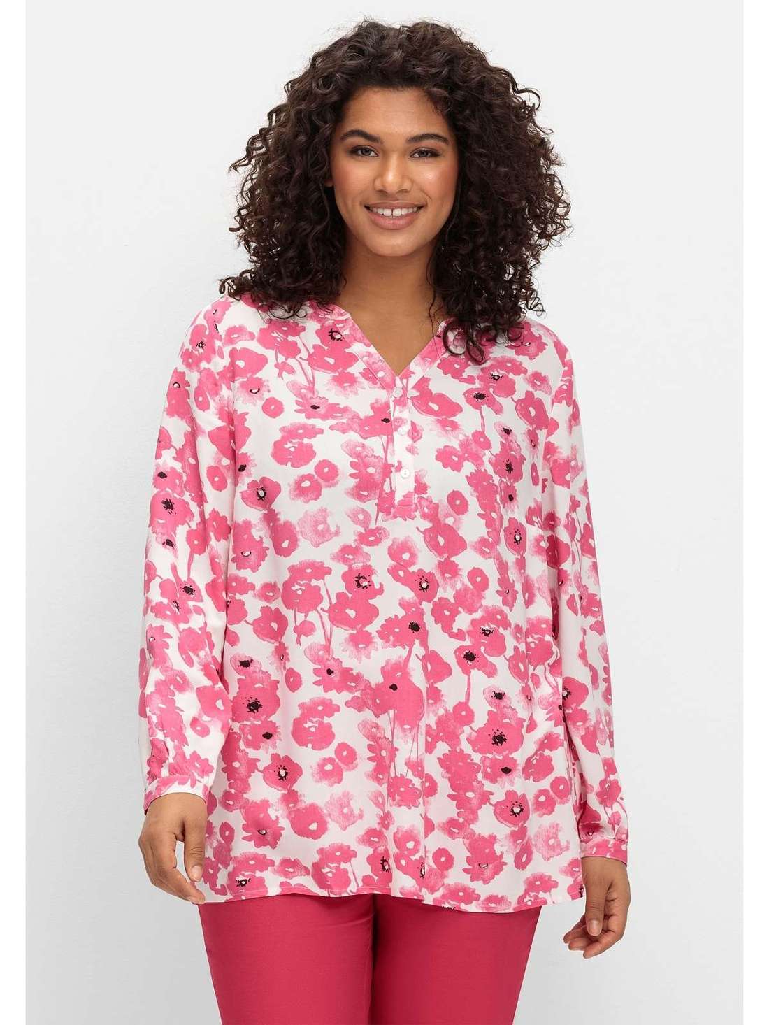 Туника с цветочным принтом по всей поверхности Große Größen