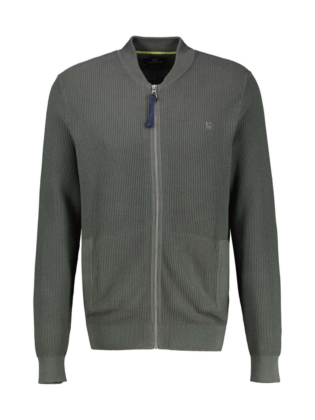 Кардиган LERROS Strickjacke im College-Stil, flachgestrickt