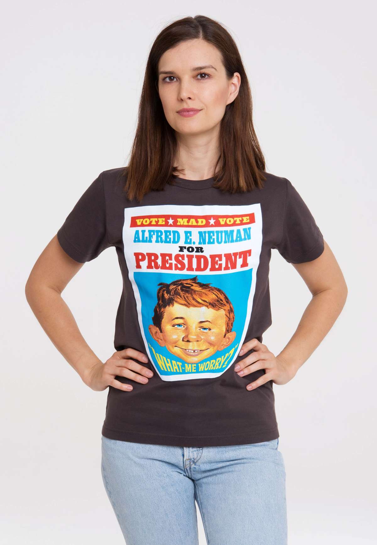 Футболка с классным принтом Mad - Alfred E. Neumann For President