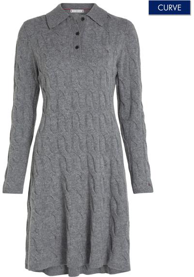 Трикотажное платье больших размеров. CRV SOFT WOOL CABLE POLO SWT DRS