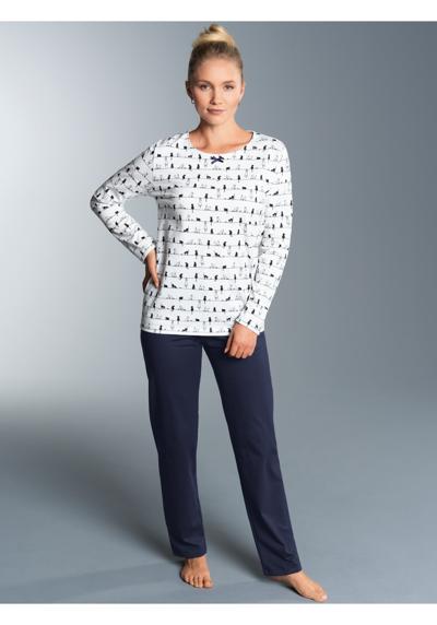 Пижамы TRIGEMA Bequemer Schlafanzug mit Druck-Motiv