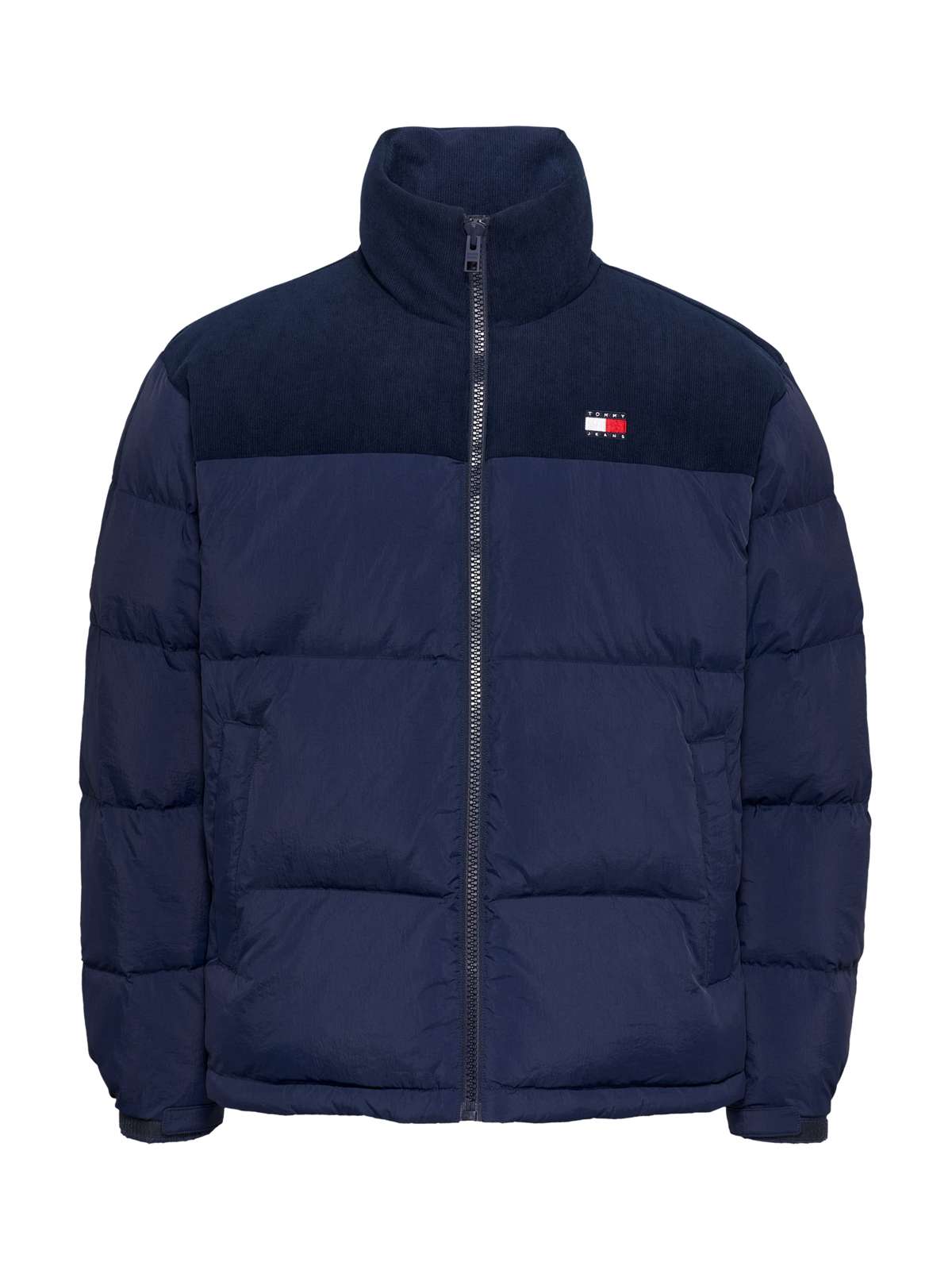 Стеганая куртка с вельветовыми вставками на груди и плечах. TJM CORD MIX ALASKA PUFFER