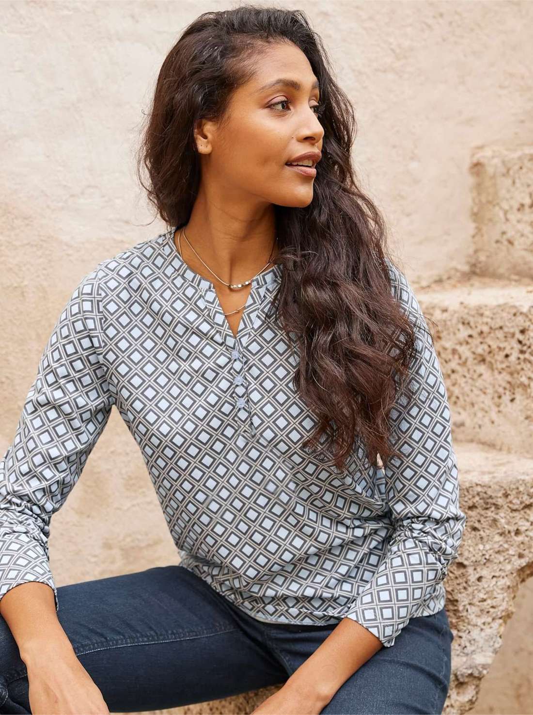 Рубашка с длинным рукавом Druck-Shirt