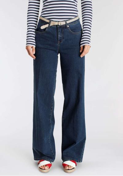 Широкие джинсы, (комплект, 2 шт., с поясом), с модным плетеным поясом ---НОВЫЙ БРЕНД!