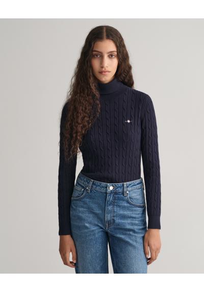 Свитер с высоким воротником косой вязки STRETCH COTTON CABLE TURTLENECK